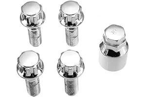 Viviance M12 x 1,5 Alliage D'Aluminium Boulon Roue Pneu Anti-Vol Vis Écrou Compatible avec B-MW 1 3 5 Series E39 E46 E90 E91 E92 E93 Compatible avec Re-Nault Megane Laguna Master Trafic Clio