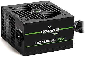 ‎TECNOWARE POWER SYSTEMS Tecnoware Netzteil Free Silent PRO 550 für erweiterte PCs mit NVIDIA GeForce GTX - RTX Grafikkarte, leiser Lüfter, PCI-E Anschlüsse, CPU 4+4, SATA, Molex