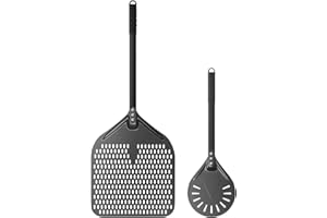 G.a HOMEFAVOR 14 Pouces Pelle à Pizza 8 Pouces Pelle a Pizza Perforée Pizza Paddle en Aluminium Anodiséen Dur avec Résistance Aux Hautes Températurespour