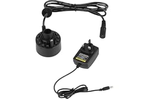 Jasfyee Ultrasonic Atomizer, Fountain Pond Ultrasonic Atomizer with 12 LED Lights, 500 ML/H Fountain Mist Maker with 24 V Adapter for Fountain Pond Bonsai Rockery Sink