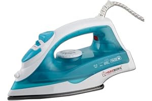 Fer a repasser vapeur - Fer à repasser vapeur - Herzberg HG8038 - Fer à Vapeur semelle Céramique - 1400 W - Fonction vapeur verticale - Semelle en Acier revêtu de Céramique - Turquoise/Blanc