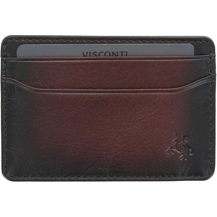 VISCONTI Spectrum Collection Tatum SP59 - Porta carte di credito in pelle sottile, con blocco RFID, Nero , One Size, Compatto