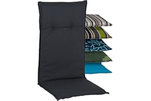 Beo Coussin d’extérieur pour Dossier Haut résistant aux UV Barcelona | Fabriqué en UE | Coussin de Chaise de Jardin Lavable | Coussin Fauteuil de Jardin Respirant | Anthracite