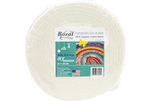 Bosal Katahdin Batting On-A-Rolle, Sommer, 85 g, 6,4 cm x 22,7 m, 100% Bio-Baumwolle (1 Rolle), gebrochenes Weiß