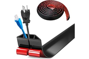 Bocguy Cache Cable Sol, Petit Canal de Câble Flexible, 3.0M x 4cm Goulotte Passe Cable Sol Silicone, Cache Fil Électrique Sol Auto-Adhésif pour Tous Les Câbles (Noir - Côtés Trapézoïdaux)
