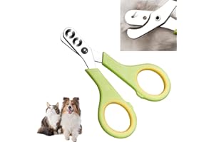 ERIOSCAR Cortauñas Gato, Corta Uñas Perro, Profesionales Tijeras Uñas Gatos de Acero Inoxidable, con Orificios de 2 mm y 4 mm, para Perros Cachorros Conejos y Animales Pequeños