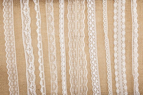 &Gems UK Weiß Kristalle Vintage-Stil Spitze, 40 m Sortiment, für Braut/Hochzeit/Trim Band - 2
