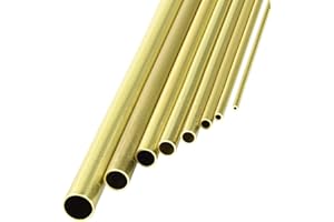 METALLIXITY Laiton Tube (2mm-10mm OD x 0.5mm Mur T x 300mm L) Paquet 8, Tube droit - pour Maison Ameublement, Machines, Bricolage Artisanat