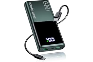FAHEFANA Power Bank, 22.5W Bateria Externa Carga Rapida 20000mah, Bateria Portatil PD3.0 QC4.0 con Pantalla LED, USB C Salida y 2 USB Salida, Cargador Portatil Compatible con iPhone 15 14 Samsung Xiaomi Airpod