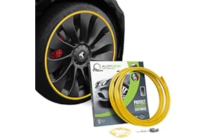 AlloyGator Protège-jantes Jaune pour roues jusqu'à 19" | Convient à toutes les voitures | Compatible Tesla | Protège-jantes durable | Garde-jantes | Disponible en 15 couleurs