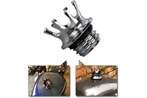 YHMTIVTU Motorrad-Tankdeckel aus Aluminium, King-Kronen-Gasdeckel, Rechtsgewinde, passend für Harley Sportster XL 883 1200 48 Dyna Road King Softail, Chrom