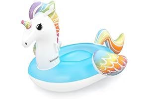 Bestway Unicorn Pool Float, Kids Inflatable Ride-on with Handles, Inflatable Beach Toys