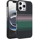 UnDePlus iPhone 16 Pro ile uyumlu Kılıf Kevlar Desenli Karbon M-Safe Magnetik Şarj VEGA-Msafe
