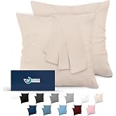 Dreamzie Pillowcases (Set of 2) - for Pillows 60 x 60 cm, Beige, Microfibre | Oeko-Tex certified &middot; Soft &middot; Durable &middot; Breathabl