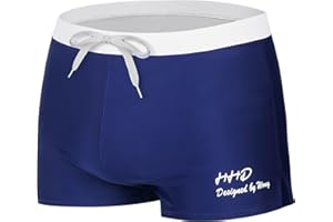 HHD® Maillot de Bain, Slip de Bain pour Homme en Bonne élasticité de materiau High-Tech Broderie Trunks Boxers Slip Short de Bain avec Avant Tie pour Plage/Sport/Natation/Plongée