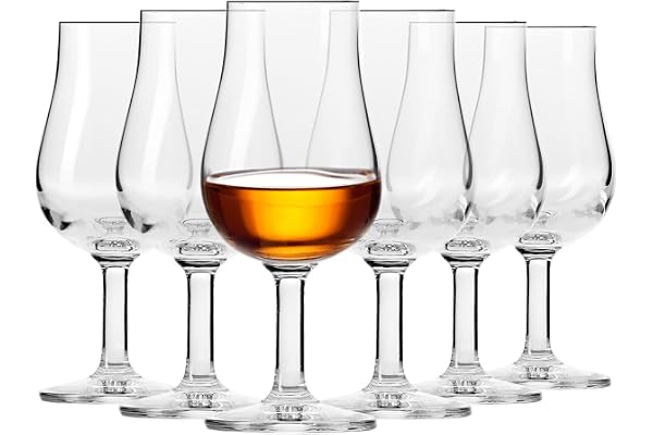 KROSNO Whiskyprovarglas, 6 x 110 ml, Pure-kollektionen | Blyfritt kristallglas, Tål maskindisk, Tulpanform för aromer, För whiskyprovning och servering