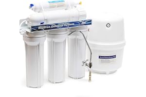 Naturewater NW-RO50-NP35 – Système d'Osmose Inverse (RO) à 5 étapes – 190 l/jour 50 GPD – avec réservoir – Montage mural, Sous évier – Osmoseur Filtration Purification Filtre à Eau potable robinet