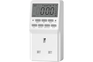 HBN Power Meter Energy Monitor Plug for Home,Electricity Power Consumption Meter with Digital LCD,Cost, Kilowatt Meter, Energy Voltage Amps Power Consumption Meter,13A