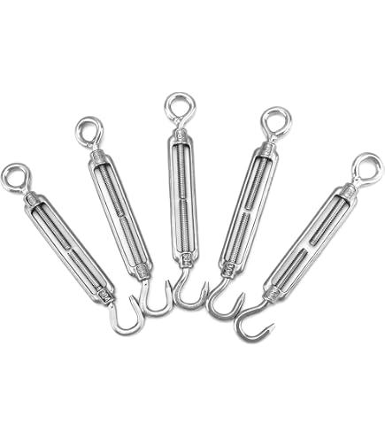 PRIOstahl Tenditore Regolabile M14 Con Occhiello E Gancio, Zincato, Per Corde E Funi, Per Uso Interno Ed Esterno, 1 Pezzo