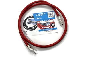 eXODA câble de batterie 35 mm² 100cm avec cosses M8 rouge haute flexibilité et qualité de fabrication 99.9% cuivre pour une performance fiable des véhicules.