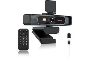 Angetube Webcam 4K avec télécommande - une caméra PC USB équipée d'un capteur de 8 mégapixels. Zoom numérique 5X, double microphone antibruit, compatible avec PC, ordinateur portable/Windows, Mac, etc