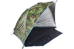 Nicoone Abri de plage et de soleil, tente de plage pour 2 personnes, couche unique, coupe-vent, imperméable, abri solaire pour la pêche, la randonnée, le camping, accessoires