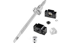CNCYEAH Ball Screw kit CNC parts SFU1605-750mm Ballscrew kit + BK/BF12 Kit + 1605 Ballscrew Anti-backlash Ball screw with Screw Nut Housing + Ball Nuts for CNC Machine