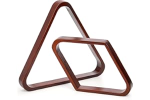TOPZEA Set of 2 Wooden Billiard Ball Racks, Vintage Solid Wood 8-Ball Triangle Ball Rack 9-Ball Diamond Rack Set Table Pool Balls Racks for Standard 2-1/4" Balls, Snooker, Pool Table Accessories