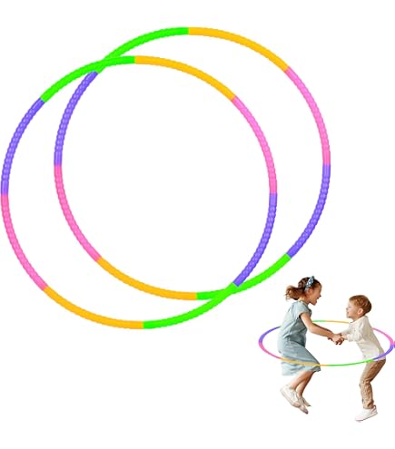 Hula Hoop Réglable Pour Enfants - Lot De 2 Cerceaux 8 Sections - Poids Personnalisable - Pour 3 à 9 Ans