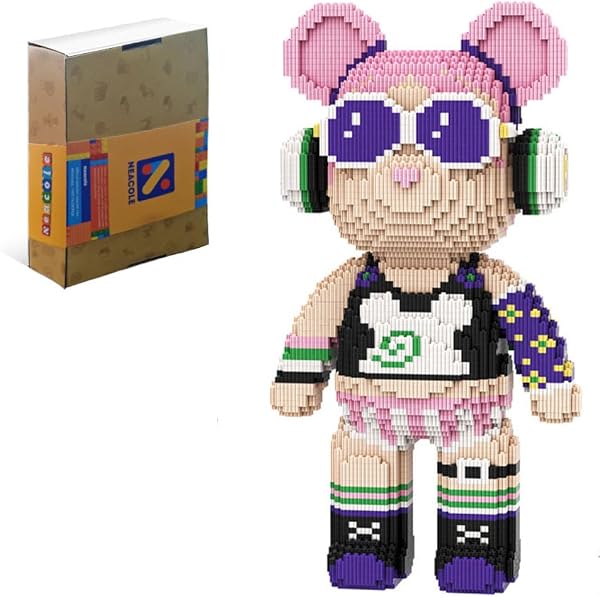 Neacole Bloques de Construcción de Oso (7220 piezas) 43/46CM Ladrillos de Construcción de Oso, Bloques de Construcción de Animales Micro 3D para Adultos y Niños, Decoración del Hogar y la Oficina - 1