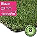 Produktbild Kunstrasen Rasenteppich Blaze für Garten - Florhöhe 20 mm - Gewicht ca. 1898 g/m² - UV-Garantie 8 Jahre (DIN 53387) - 2,00 m x 2,50 m | Rollrasen | Kunststoffrasen