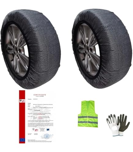 Paire DE Chaussettes À Neige Pour PNEUS 165/65 R15 Cercle 15 Mesure M Homologue DISPOSITIFS Pour Voitures, SUV, 4X4,FOURGONS,ANTIDÉRAPANTS Pour Glace,Neige ET Neige Route