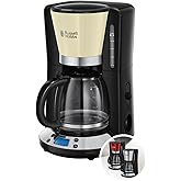 Russell Hobbs Remington 24033-56 Kahve Makinesi Colours+ Creme (Maks. 10 Fincan, 1,25 l Cam S&uuml;rahi, Sıcak Tutma Plakası, 1100