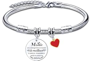 LUODAN Cadeau Mamie Bracelet,pour la Fête des Grands-mères,Cadeaux d'anniversaire Bracelet,Cadeaux Mamie Grand-mère Anniversaire Noël, Idée Cadeau original Bracelet pour la Fête des Grands-mères