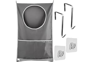 MEMOFYND 1 bolsa de almacenamiento colgante con gancho, cesta de lavandería de gran capacidad, bolsa de almacenamiento para ropa sucia, adecuada para uso doméstico y de viaje