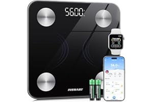 INSMART Bathroom Weighing Scales For Body Weight, Smart Digital Bluetooth Body Fat Scale Machine for Body Composition Analyzer with APP for Fitness Accurate Bmi Health Electronic (ST:LB/LB/KG)