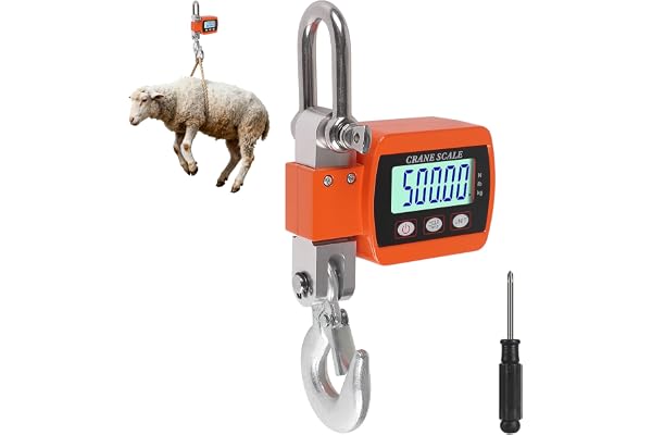 EFUTURETIME Digitalt Upphängt Krokvåg 500 KG, Elektronisk Våg för Kran i Aluminium Hög Precisions Dynamometer för Vilt, Bagagevägning, Jakt, Fiske, Våg för Molo, Apelsin