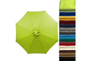 WOGTITYI 2m 2.7m 3.0m Sonnenschirm Ersatzbezug 6 Streben 8 Streben Terrassenschirm Bespannung Stoffbezug, Gartenschirm Ersatz-Überdachung, Für Ampelschirm, Hof, Garten, Strand, Pool(Stärke:Green,Size:2.70m-8St