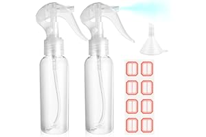 WLLHYF Lot de 2 petits vaporisateurs en plastique transparent 100 ml - Flacons vides de voyage Récipient réutilisable pour liquides de salon, huiles essentielles, eau, jet d'eau