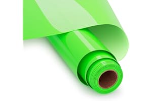 UIOK Vinilo Textil Termoadhesivo 30 x 365 cm HTV Vinilo Textil, Verde Neón Rollo de Vinilo Transferencia de Calor Vinilo Termoadhesivo Textil para DIY Camisetas y Más Telas(Verde Neón)