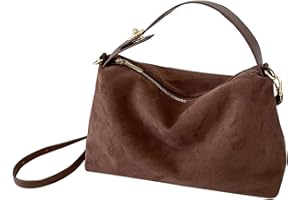 Macayda Handtasche Damen Mittelgroß Umhängetasche Wildleder Crossbody Bag mit Abnehmbar Schulterriemen Schultertasche Damen