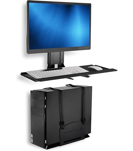 ZeboZap ZLTV8022 Wall Monitor Mount With Keyboard Tray | Fits 17 To 43 Inch | Single Monitor Wall Mount With Laptop Tray | Home Office, Bedside, Healthcare | White | 26.4 Lbs - View #8