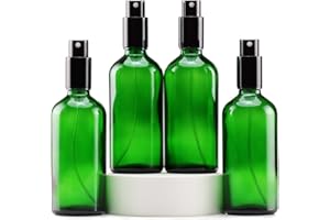 Yizhao Bottiglie Spray Vetro 100ml, Verde Spruzzino Nebulizzatore Piccolo, per Olii Essenziali, Profumo, Pulizia, Cosmetici, Viaggio, Farmacia - 4 Pcs