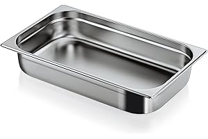 Morleos GN 1/1 100 mm - 14 L Gastronormbehälter aus rostfreiem Edelstahl 530 x 325 mm | stapelbar & rostfreier GN Behälter | Gastronomie-, Event- & Catering Zubehör aus robusten 0,7 mm Stahl