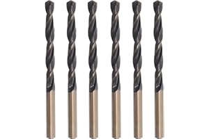 Misuyue 6pcs Metal Drill Bits, 6mm HSS Drill Bit Sets, Carbide Twist Drill Bit for Metal Stainless Steel Aluminum Alloy, Wood Drill Bits