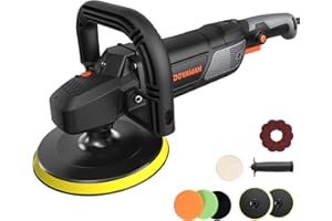 DOVAMAN PLS03A Auto Poliermaschine 1500W, Rotationspolierer 180/150 mm, 6 Variable Geschwindigkeiten (600–3000 U/min), Abnehmbarer Griff, Polier Set für Lackaufbereitung, Polieren & Wachsen