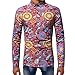 Produktbild JYJM Männer Casual Print Langarm-Shirt Herren Color Print Shirt Herren Color Slim-Shirt Herren Slim-Anzug-Baselcoat Herren Glamour Dating-Shirt Herren Sexy Hochzeitshemd