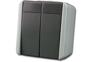 TEM fontana Doppel-Taster, grau 250V~/10A, AP, IP44