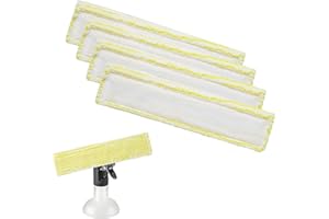NEUYTIKY 4 Pcs Almohadillas de Limpieza Compatibles con Kärcher para Limpiacristales Kärcher, de microfibra de repuesto amarilla, piezas de repuesto para limpiacristales de Karcher, para Karcher WV2 WV5