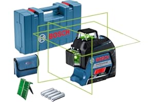 Bosch Professional Laser liniowy GLL 3-80 G (zielona wiązka, do pracy w pomieszczeniach, zasięg pracy: 30 m, 4baterie AA, walizka)